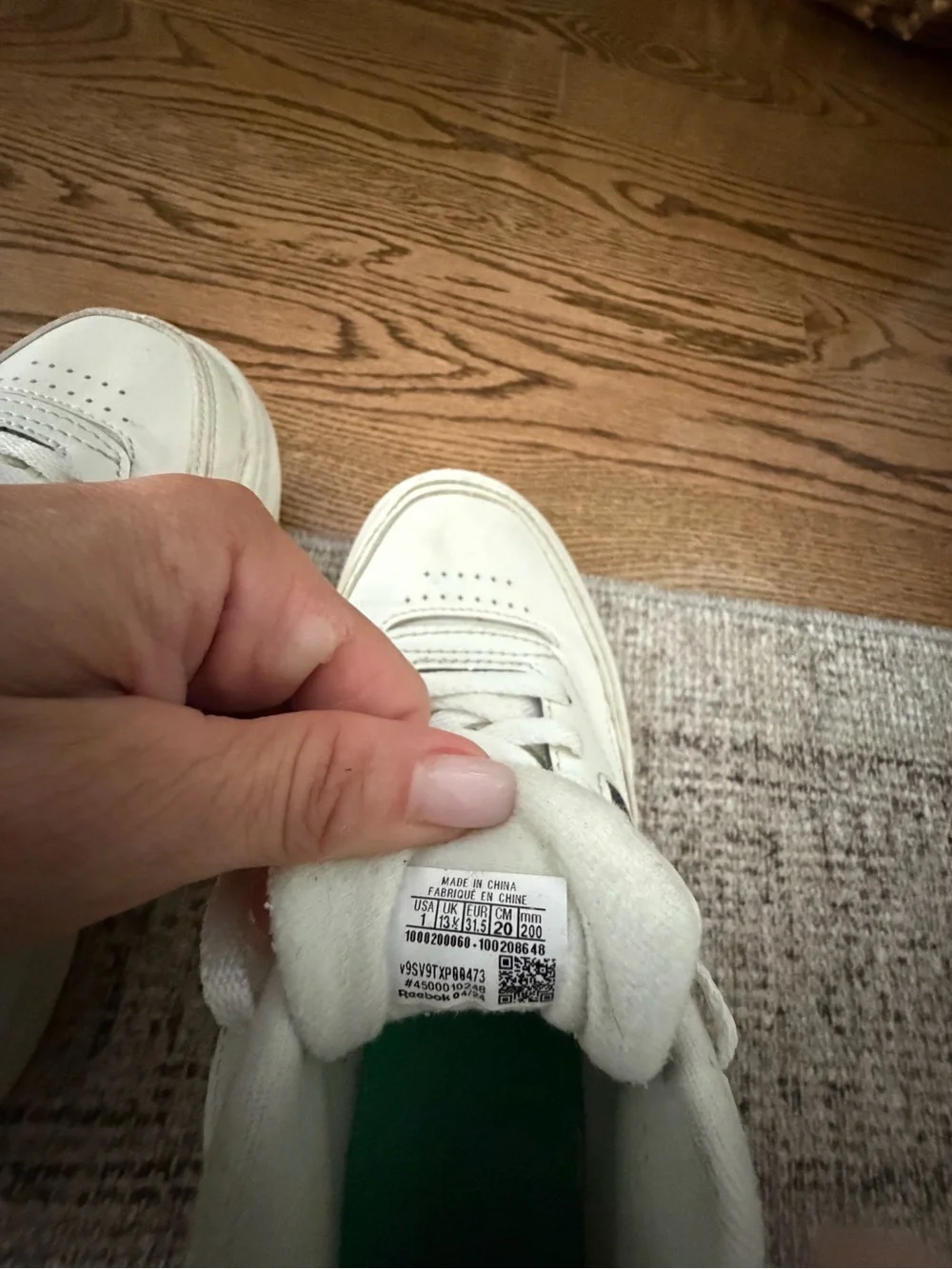Reebok Kids White Leather Lace-Up Sneakers